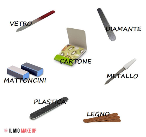 diverse tipologie di lime per unghie