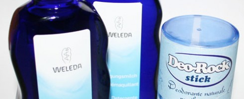 latte detergente e tonico ravvivante Weleda e deodorante all'allume di potassio