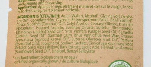 ingredienti crema seboequilibrante sante Naturkosmetik