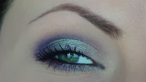 makeup viola e verde