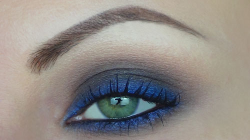 trucco marrone e blu