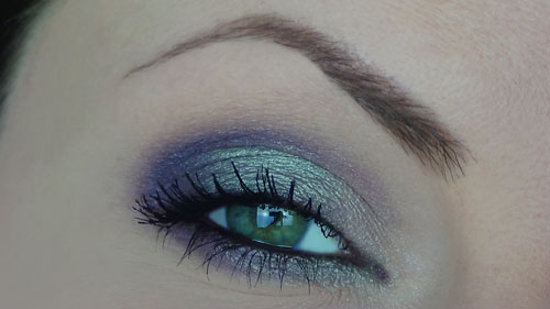 trucco viola e verde